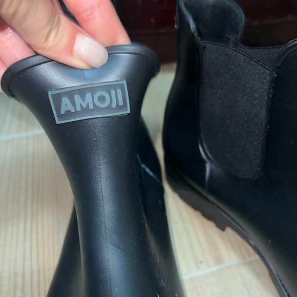 Amoji Unisex Ankle Chelsea Rain Short Rubber Boots - Picture 3 of 7